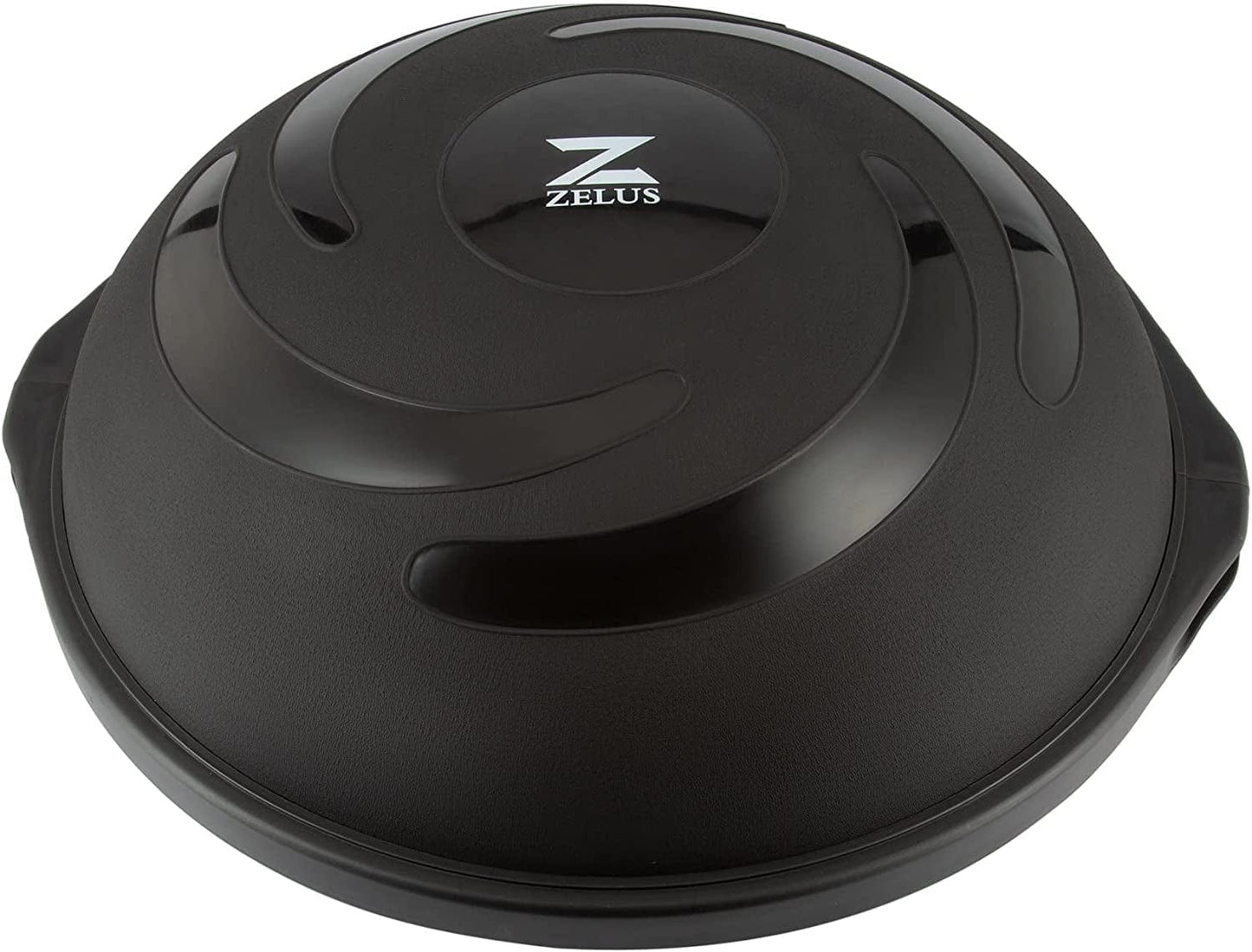 ZELUS 25In. Balance Ball | 1500Lb Inflatable Half Exercise Ball Wobble Board Balance Trainer W Nonslip Base | Half Yoga Ball Strength Training Equipment W 2 Bands, Pump, Extra Ball Included