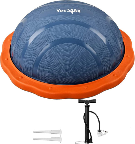 Yes4All Premium Half Peanut Balance Ball Trainer, Half Ball Balance Trainer for Full Body Workout, Balance Trainer Stability Half Ball for Core Training, Push-Up, Abs Workout